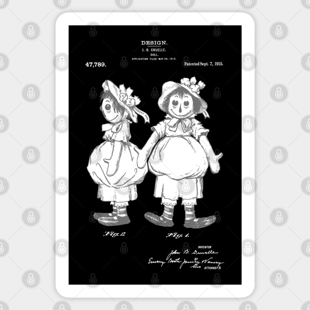 Raggedy Ann Doll Patent. Real Annabelle haunted or possessed doll - PBpng Sticker by SPJE Illustration Photography
